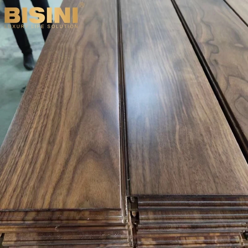 Varnish Coating European Style Black Walnut Wood French Herringbone Chevron Fishbone Parquet Multi-ply Engineered Wood Flooring