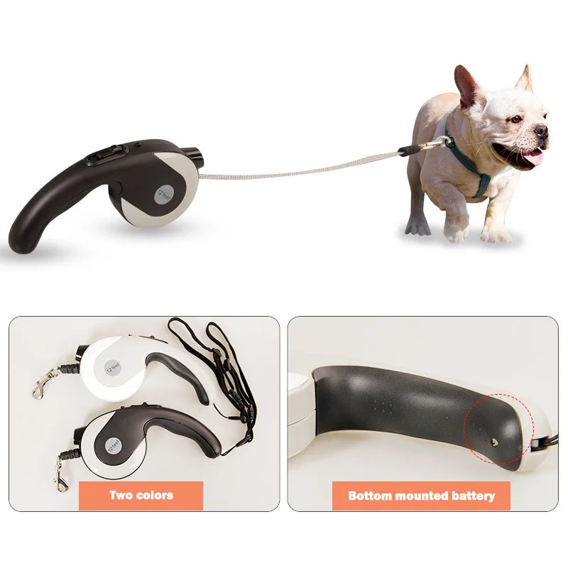 Free Customization Nylon Illuminated Retractable Dog Leashes For Walking Dogs