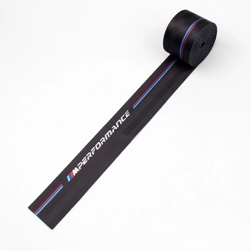 Custom m performance 4.8cm width 3 point modified auto parts interior accessories racing sports car colored seat belts for bmw
