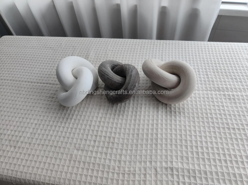 Wood Chain Link Decor Bead Garland Set Rustic Wood Bead Link Hand Carved Wooden Wall Decor knot/ chain