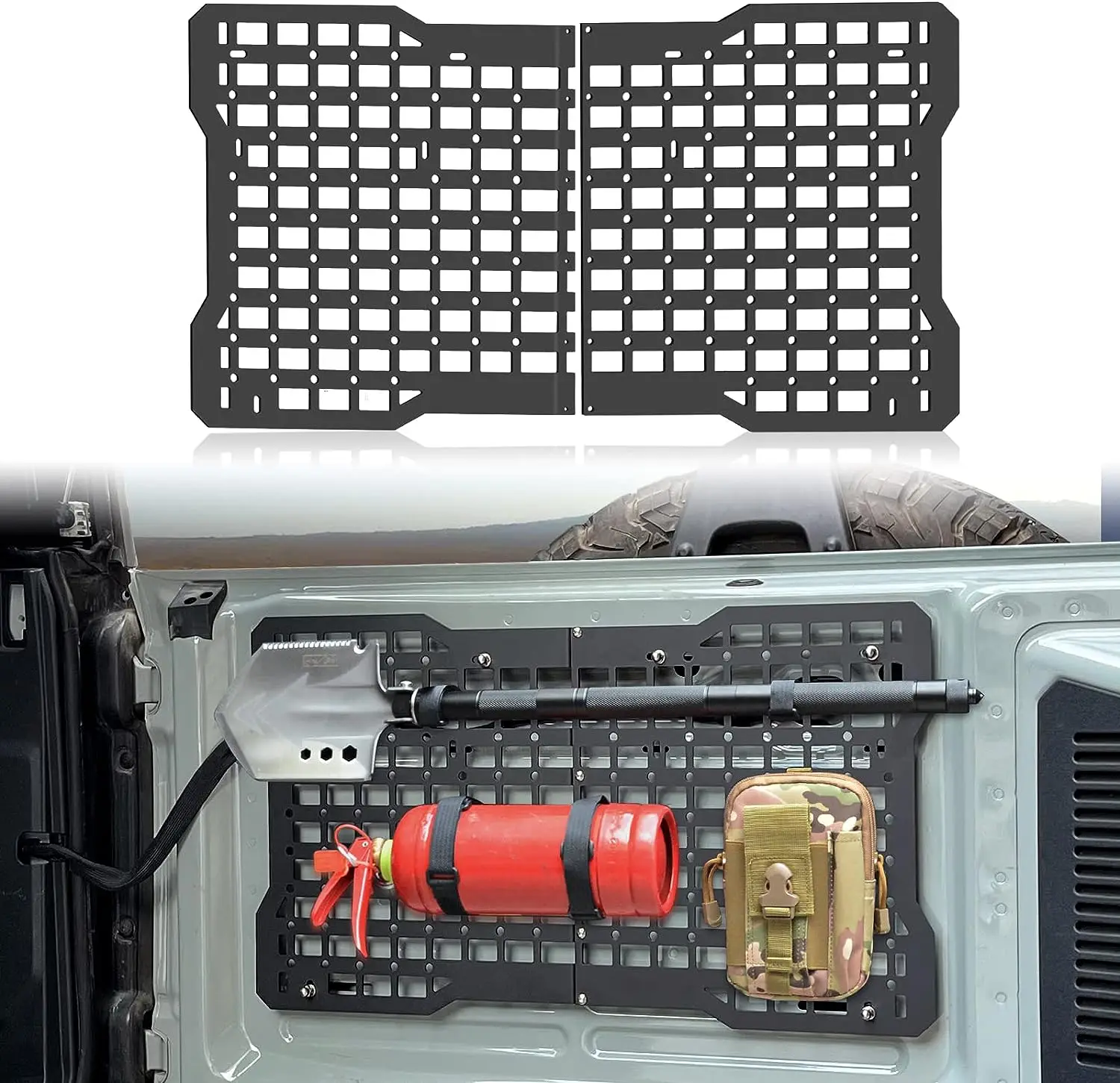 Wholesale aluminum steel tailgate molle panel Bronco organization molle rear door panel for Ford for sale