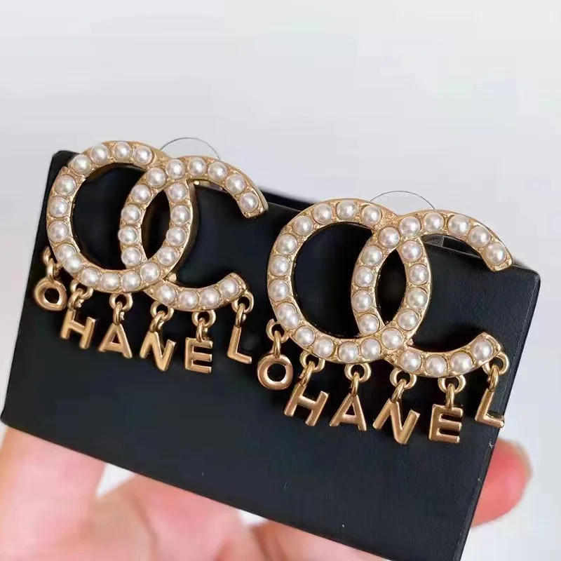 Fashion Famous Brands CC Jewelry Luxury Stainless Steel Double G CC TB inspired designer CC Earrings Hats