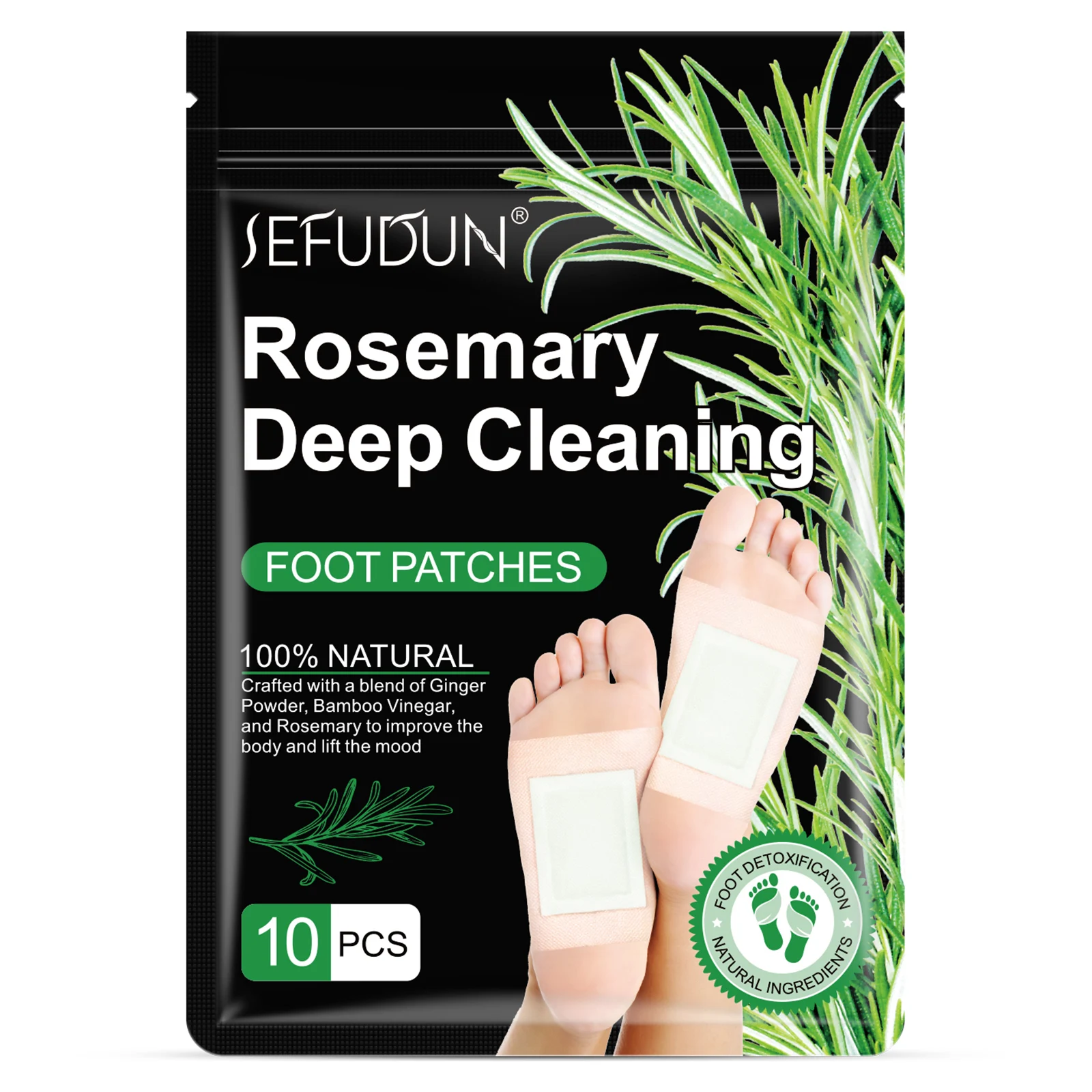 SEFUDUN enhances immunity deep cleaning disposable sleeping rosemary charcoal bamboo vinegar ginger detox foot patch