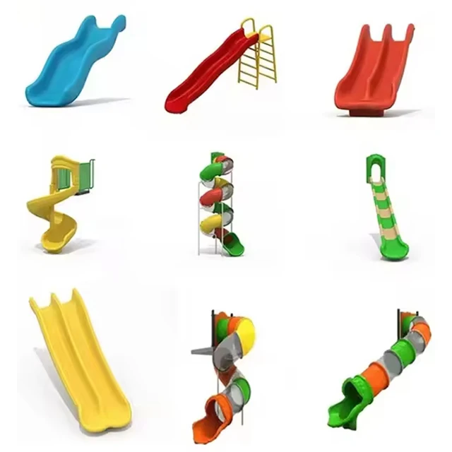 Amusement Playground Outdoor Parts Accessories S-Shaped Plastic Slide Outdoor Playground Kids And Adult Plastic Slide For Sale