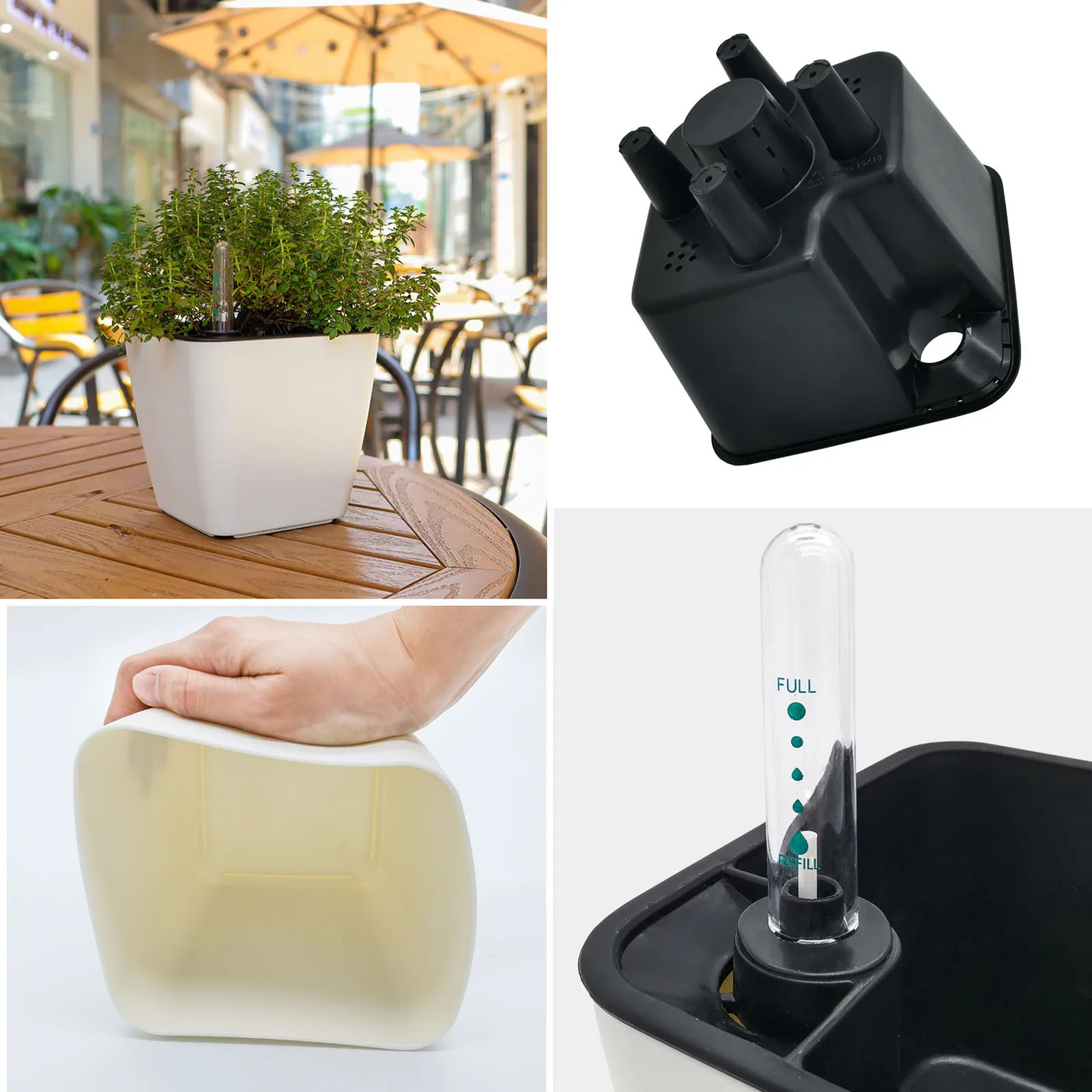 2021 hot sale stackable planter self watering flower plastic plant pots for gardening