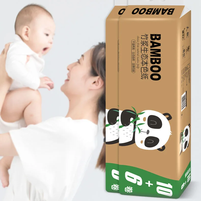 Wholesale in stock cheap 4 ply bamboo toilet paper toilet tissues roll bathroom tissue toilet tissues