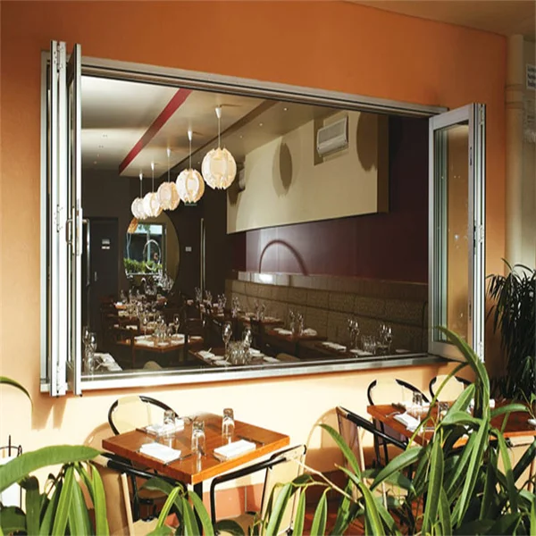 TOMA American standard AS2047 folding window balcony aluminum vertical folding door and window push up bi-fold window and door