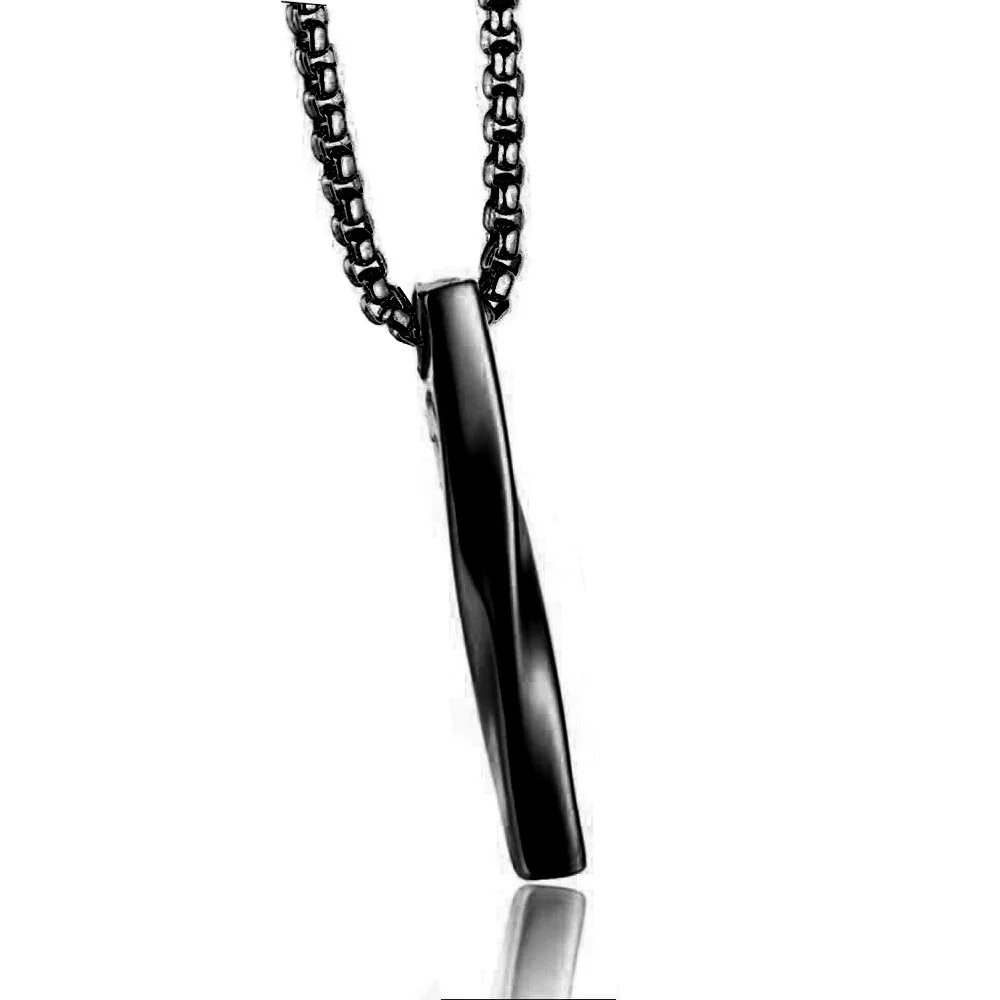 2022 Summer Hot Sale Gold Stainless Steel Chain Men Hip Hop Bar Pendant Minimalist Necklace