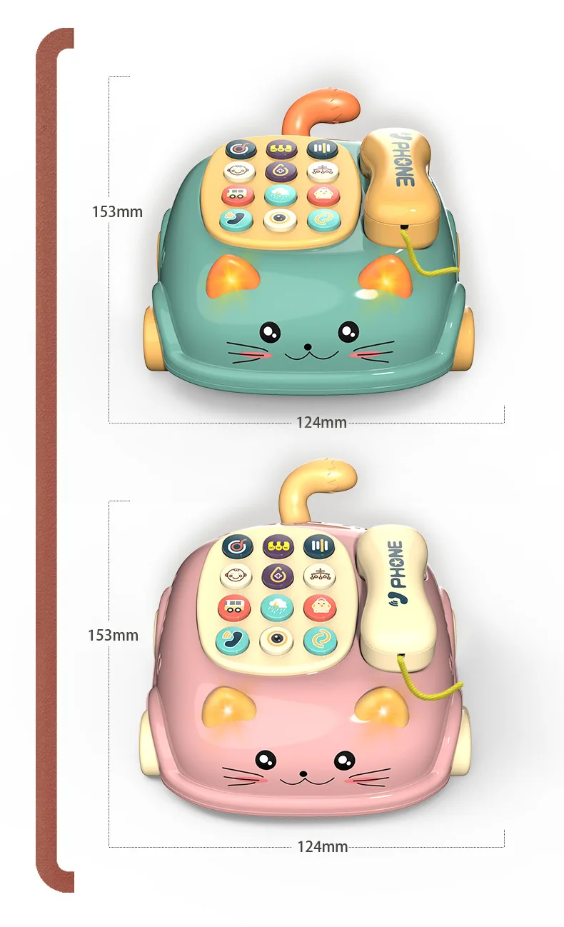 Wholesale Multifunctional Educational Toys Button-Pushing Telephone With Music Educational Toys For Kids Learning
