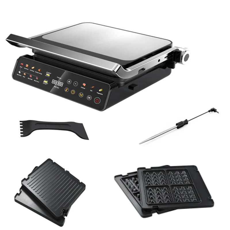 High Quality Electric Contact Grill Machine Smokeless Indoor Barbecue Grill for Kitchen for Family Parties Factory Price