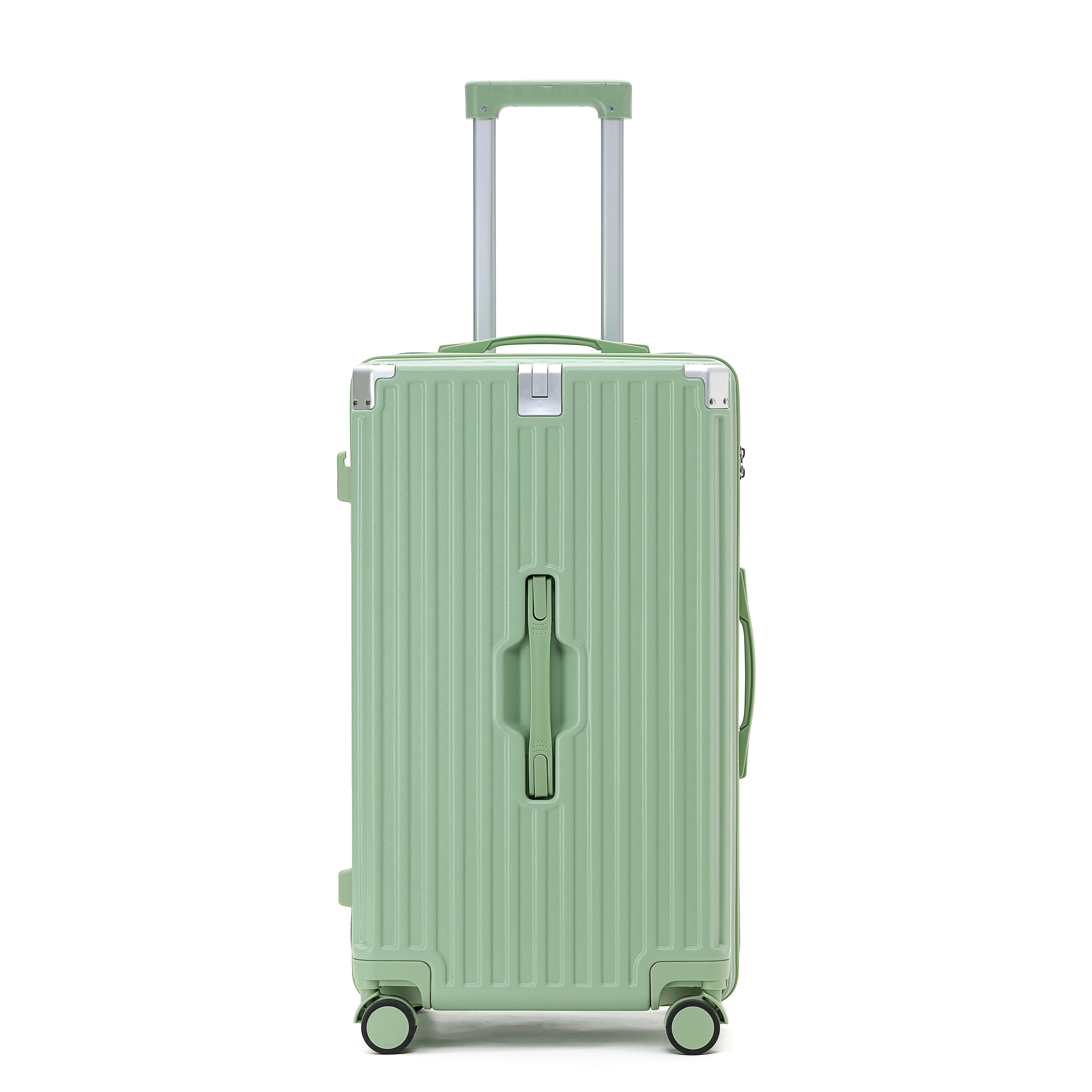 2024 New zipper&Aluminium Luggage Suitcase Set Metal Trolley Bags Carry-ons 20 Inch 26 Inch 30inch 4 Spinner Wheels