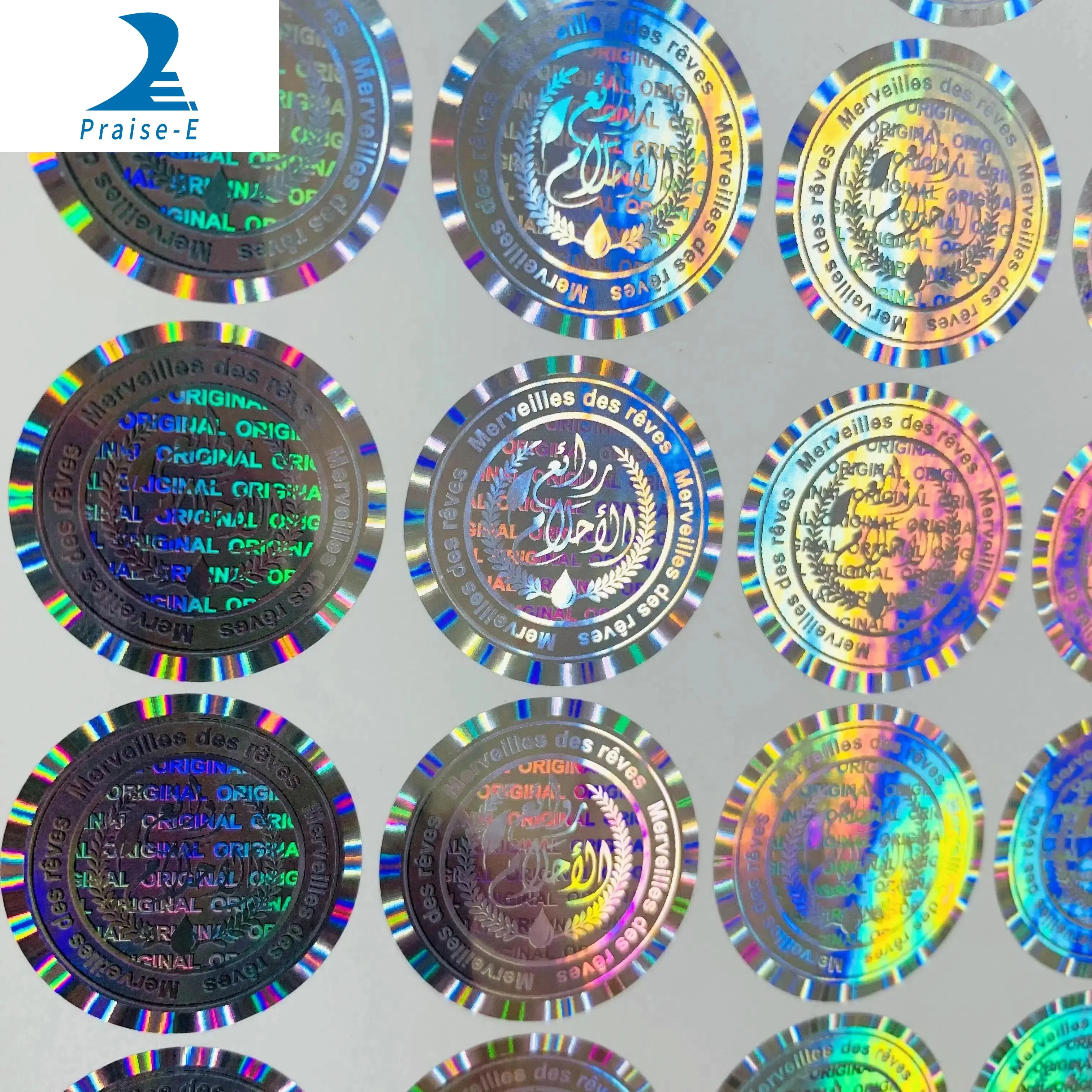 Dual channel hologram stickers custom  3d  stickers  custom logo security label