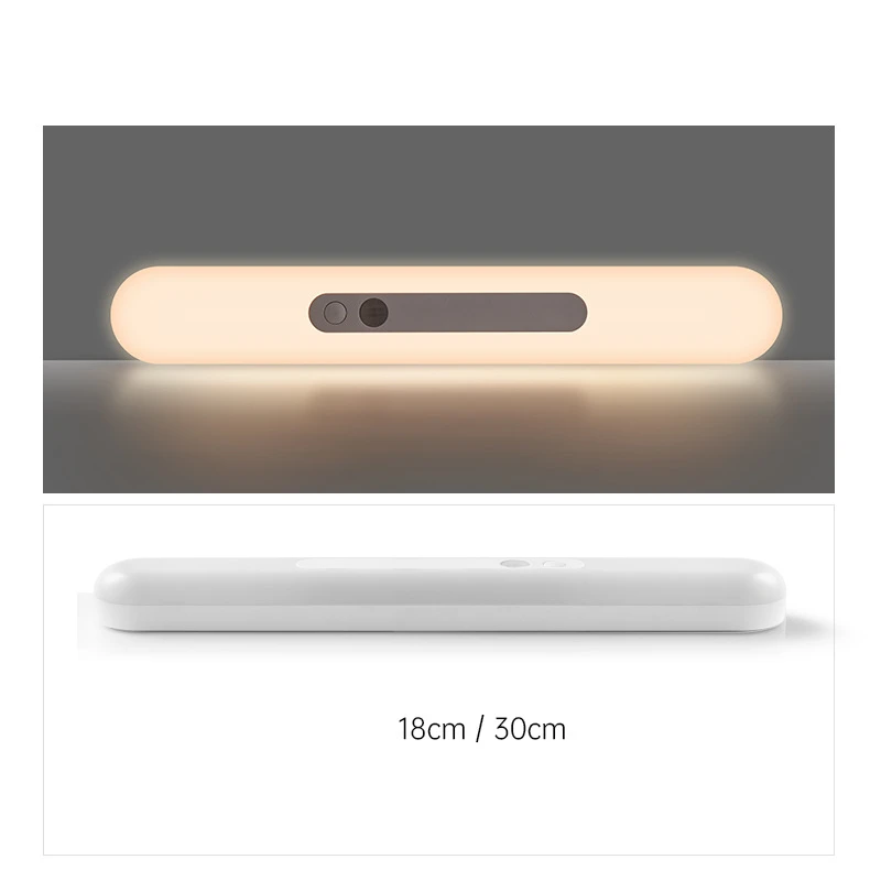 18cm/30cm Intelligent LED Night Light Motion Sensor Wireless Cabinet Lamp USB Rechargeable For Bedroom Kitchen Wardrobe Lamp
