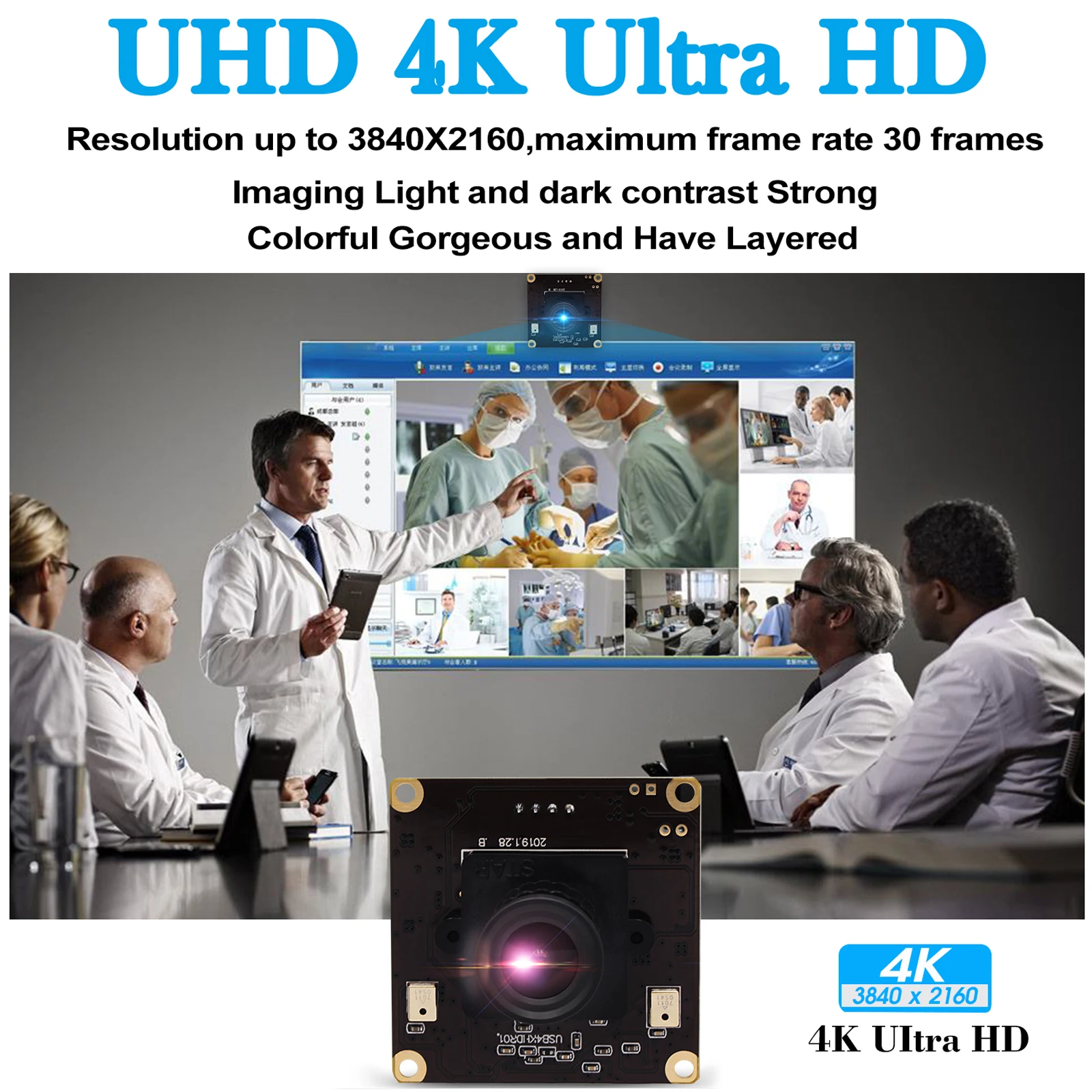 ELP 4K 30fps Camera Sony Sensor High Resolution Video Webcam CCTV Security Mini Board USB Camera Module For Windows Linux Mac