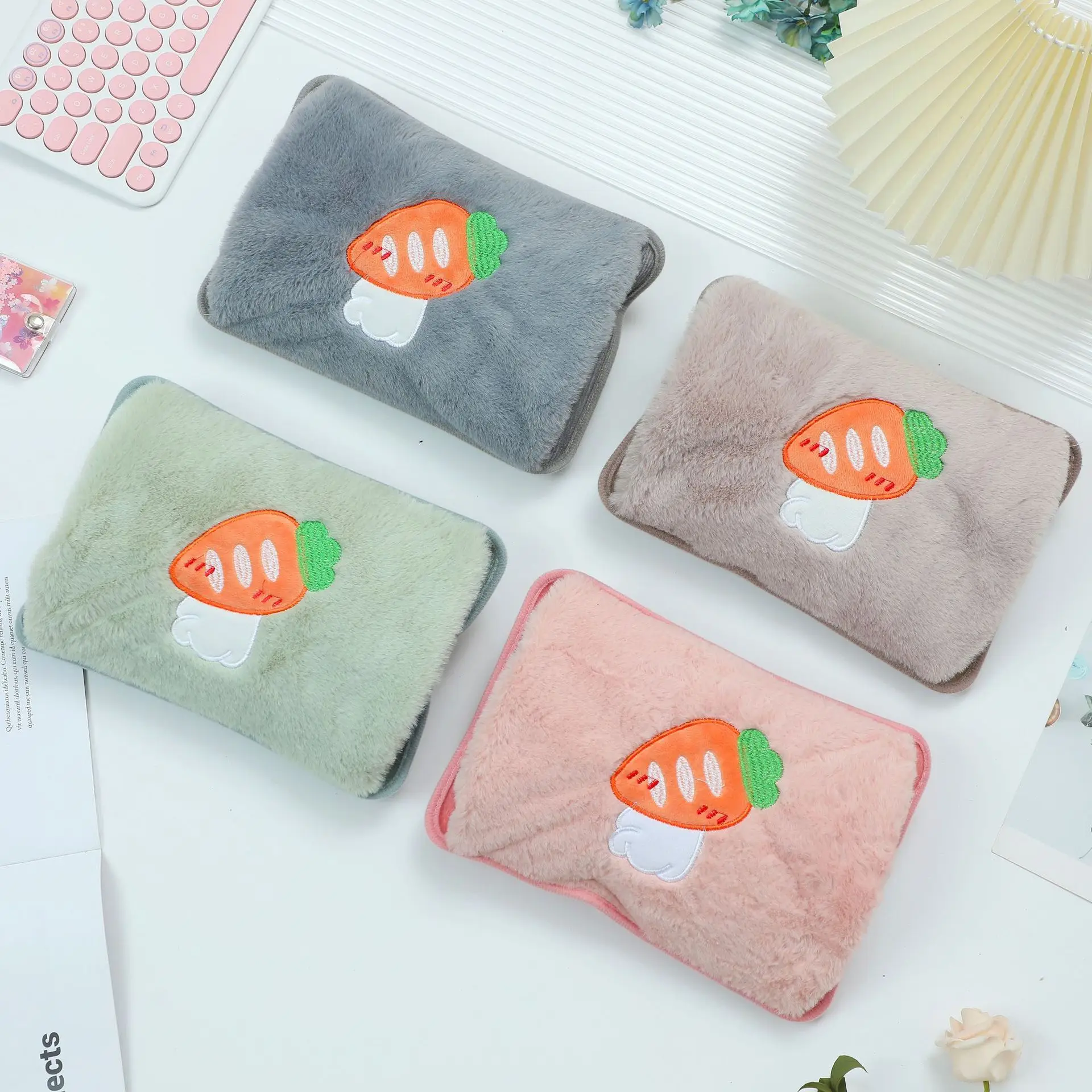 Beauty Packaged Rechargeable Hot Water Bag Hand Warmer Hot Water Bottle Plush Warming Electric Hot Water Bag