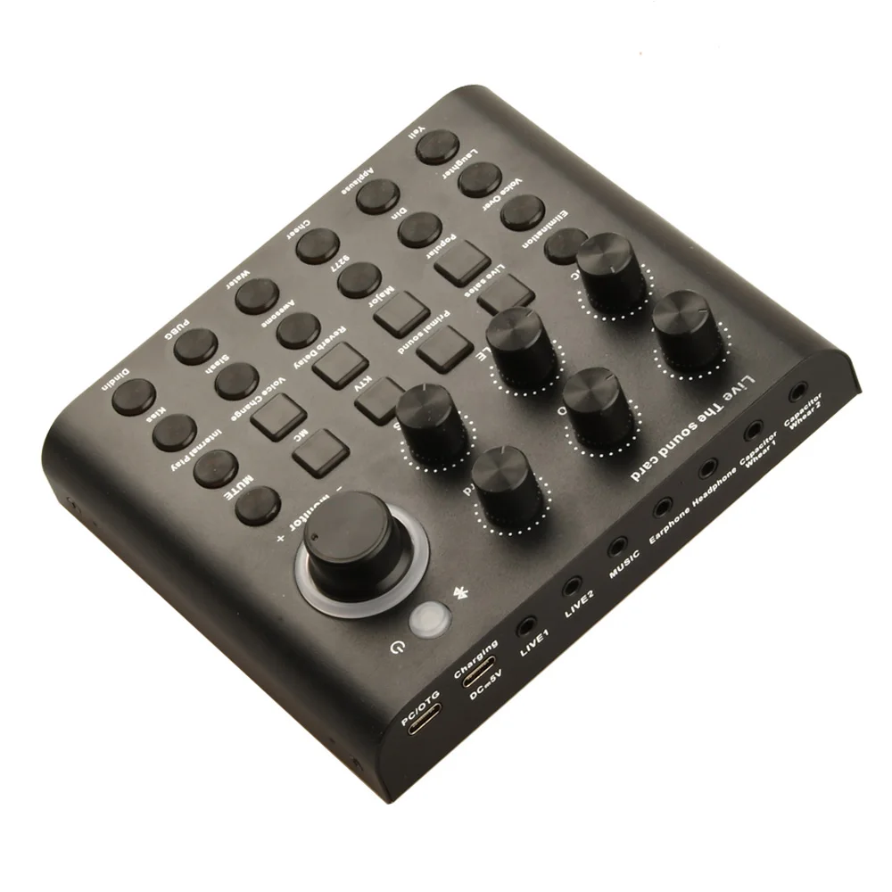 Hot Selling Studio Condenser Microphone Smart Noise Reduction V8P Sound Card For Game Live Audio Sound Cards & Mixers