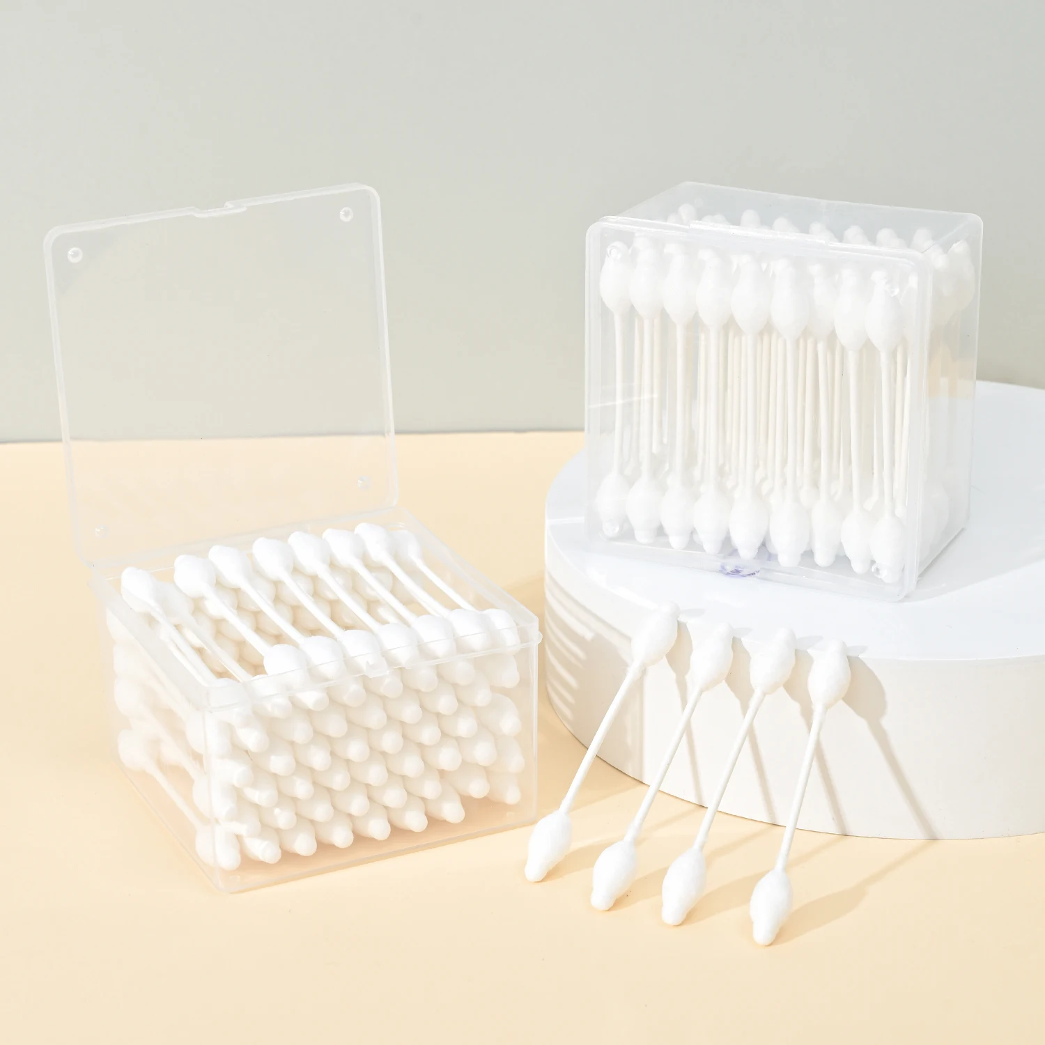 Factory Sales Eco Friendly Double Round Heads Strong Natural Paper Cotton Buds Cotton Swabs Cotton Sticks