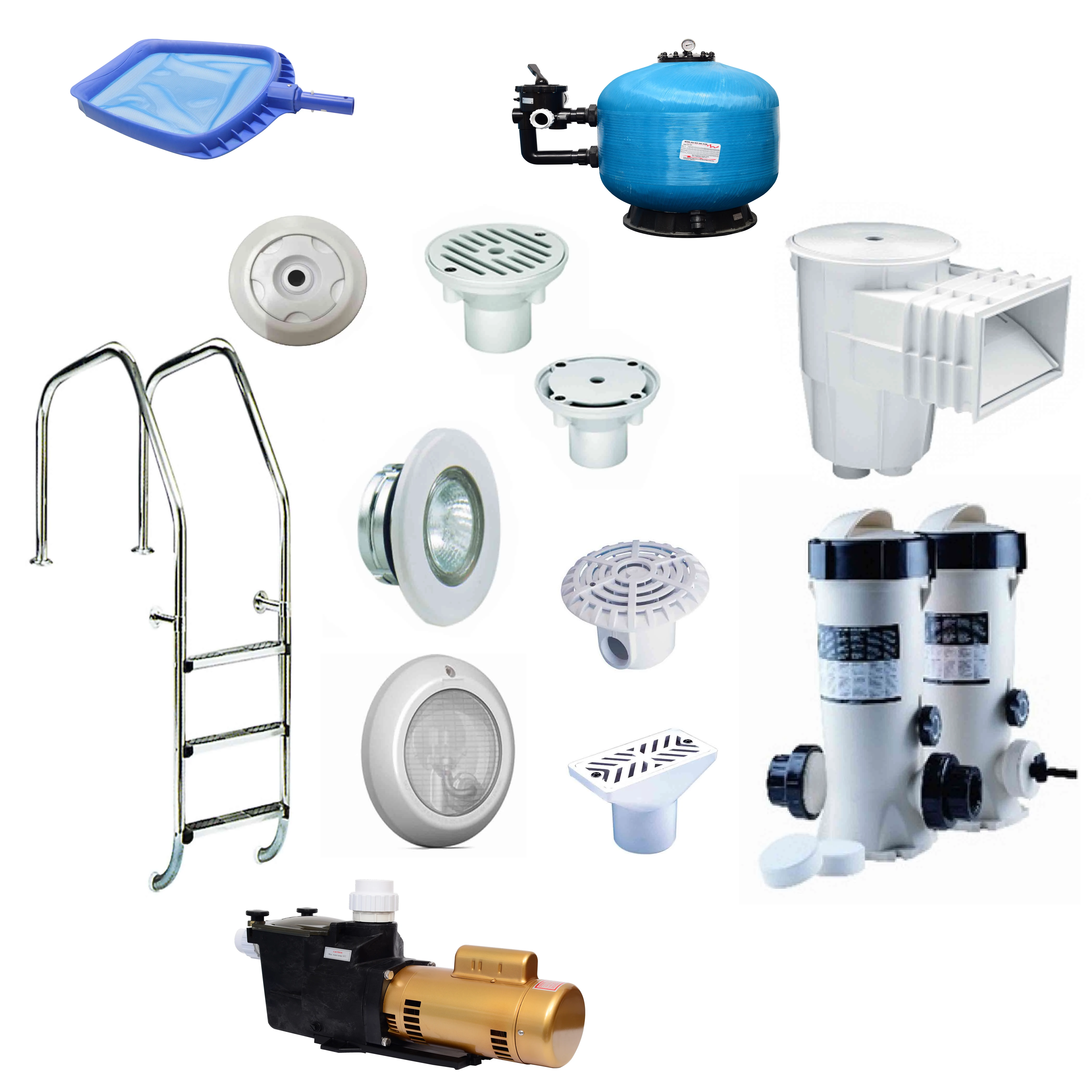 Baobiao Pool Expert Picina Alberca Swimming Accessories Led Inflatable Waterfall Pool Lights Skimmer Cleaner Robot Fittings Set