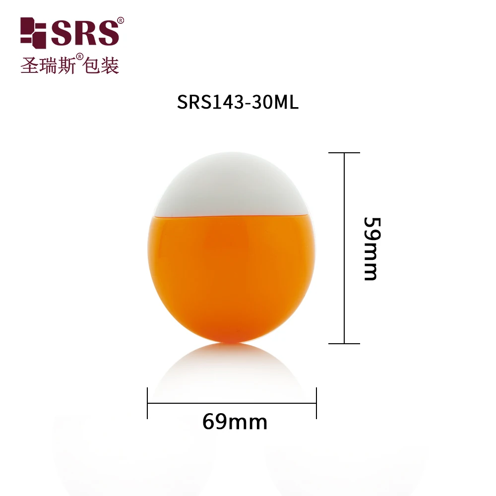 SRS Wholesale 30ml 50ml Mini Egg Shape Sunscreen BB CC Cream Squeeze Custom Color Plastic Bottle