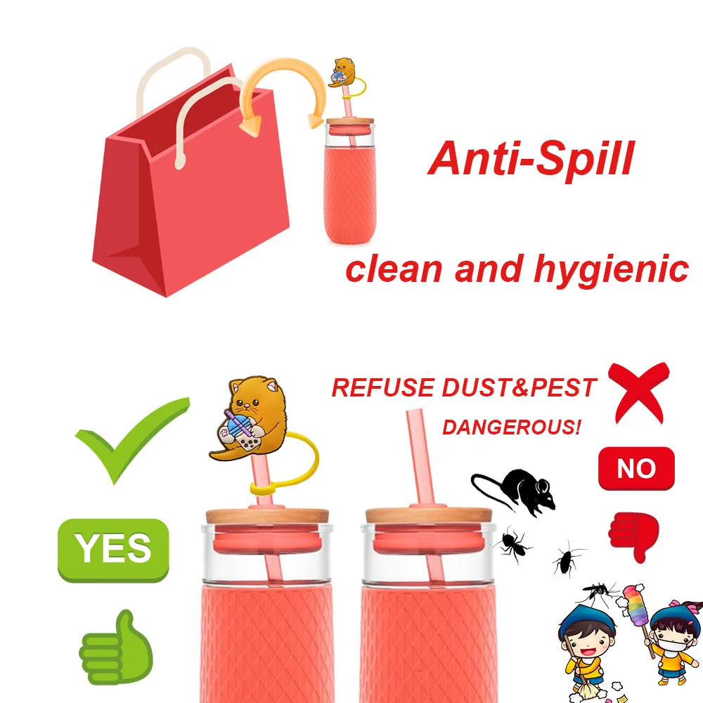 10mm silicone drinking custom reusable sorceress straw charms for tumbers wholesale Purple Magic silicone straw toppers