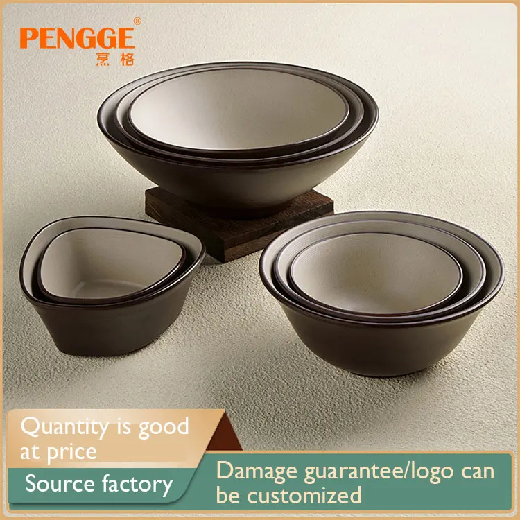 Unstable plastic soup bowls, irregular melamine bowls in restaurant tableware