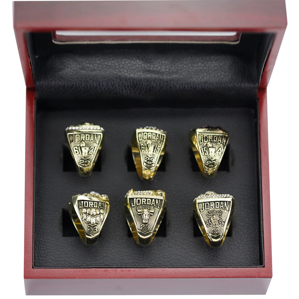 Chicago Bulls NBA Championship Ring Set 6 Rings Basketball Championship Rings