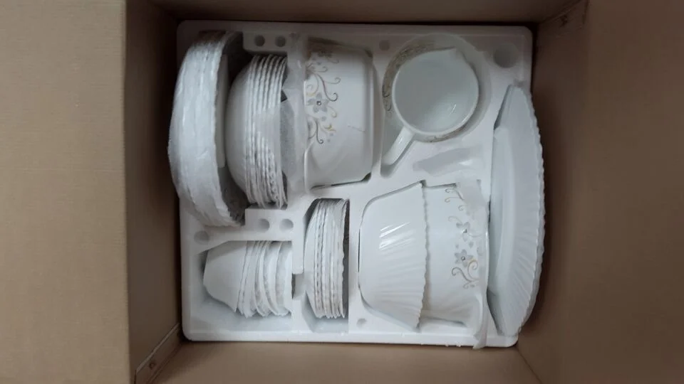 72pcs  opal glassware set customized size and pattern and bottom logo for home hotel and party