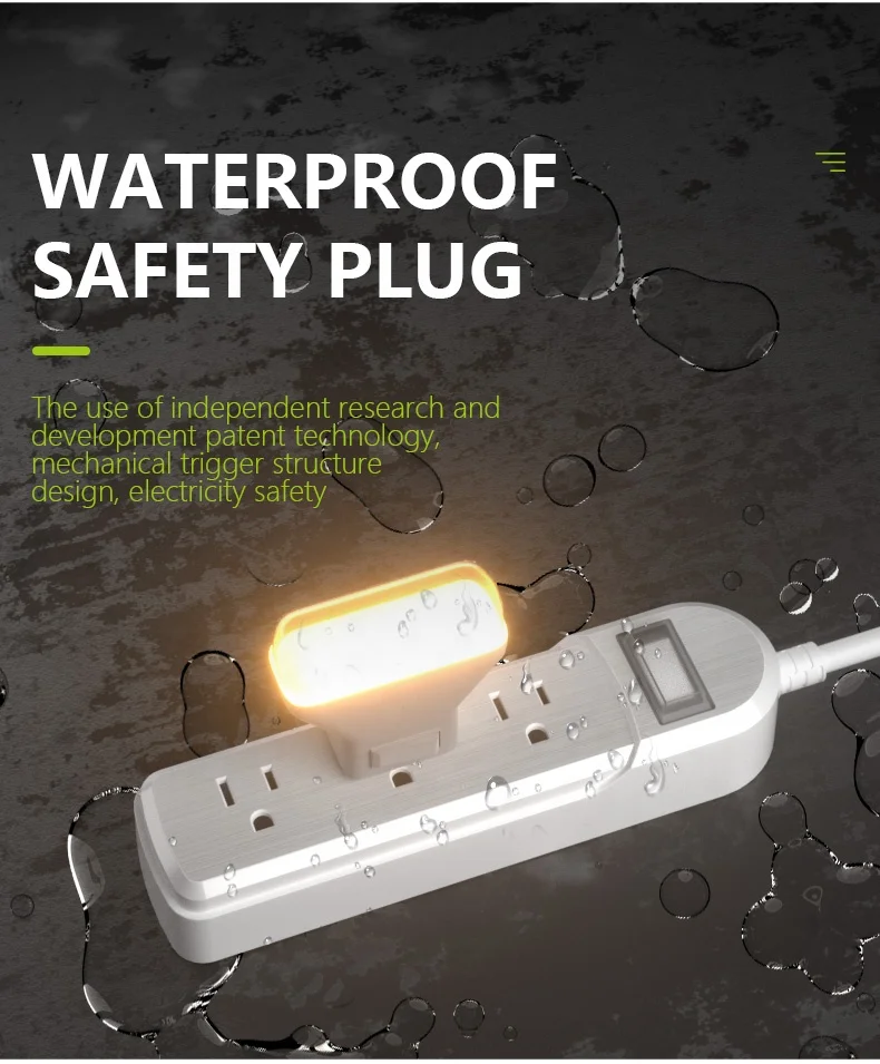 3AC power socket Overload protection Outdoor power strip weatherproof with switch wall mounted sockets for deck yard lights