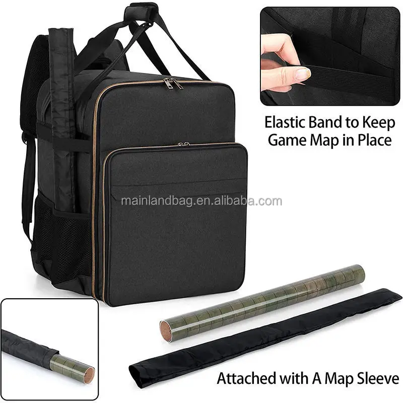 Custom Large DND Tabletop RPG Backpack Board Games Tabletop Gaming Backpack Portable dungeons and dragons miniatures Carry Bag