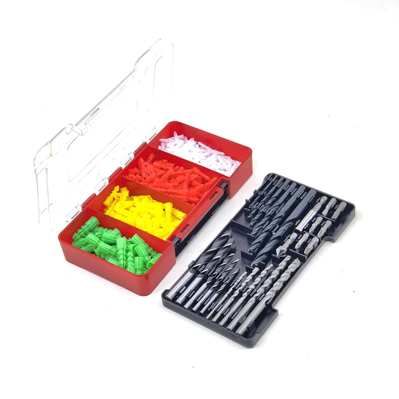 Customized Drills Bits Set HSS Twist Drill Bit Set with Small transparents Covered plastic box packaging