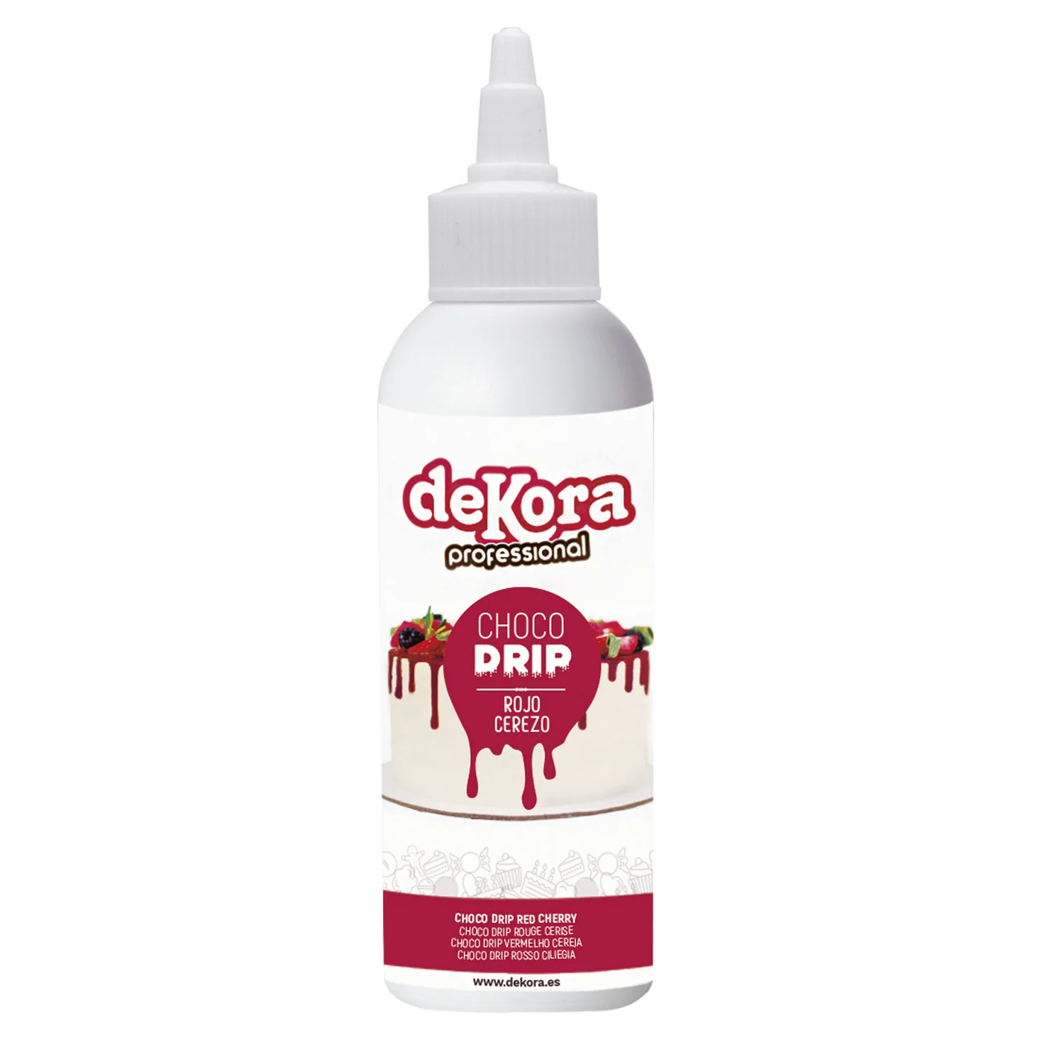 Dekora Brand Delicious Choco Drip Red Cherry Colour Chocolate Drip 180Gram For Cake Decorating