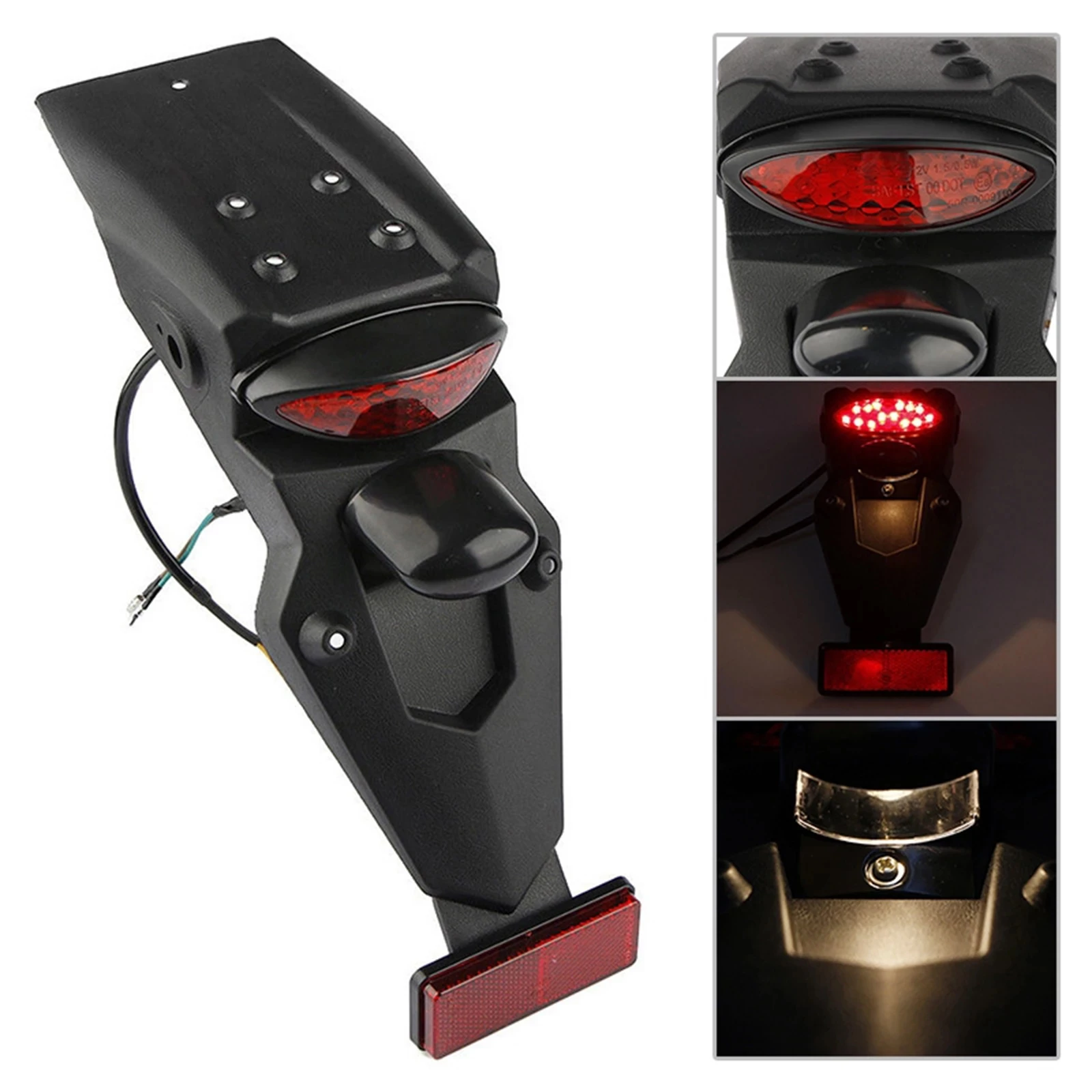 Universal Motorcycle Rear Fender Mudguard with LED Tail Light For Mudguard LED Brake Tail Light Brake Lamp