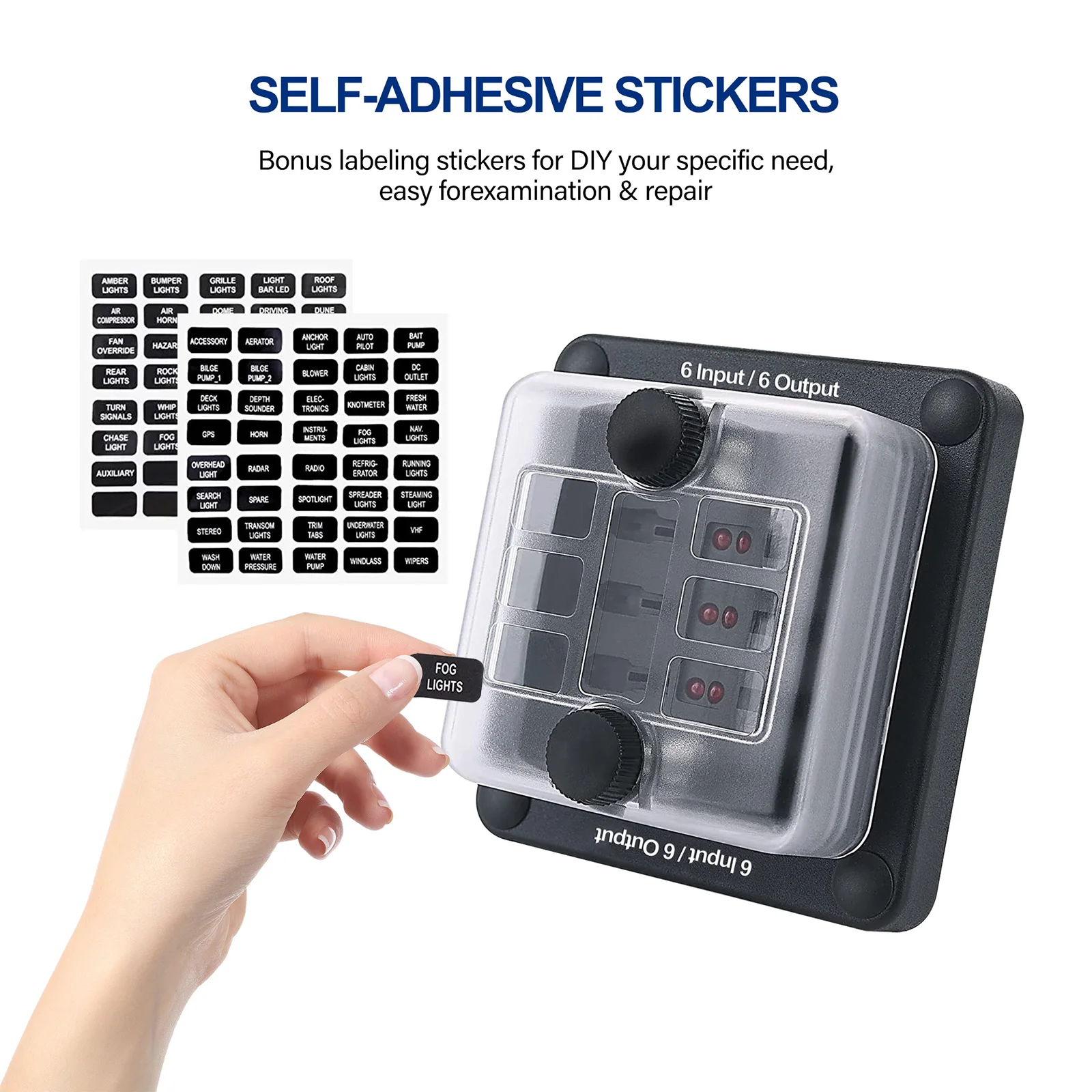 1 input/1 output Marine Car Waterproof 6 Way Fuse Blade Block Holder Fuse Box With Fuse Blade Set