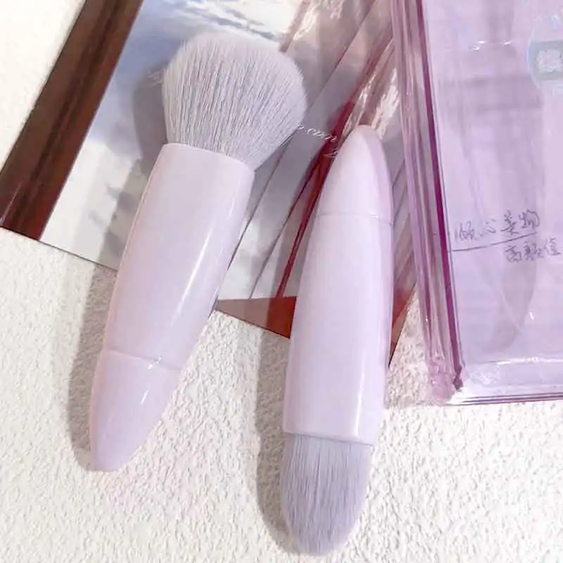 Hot Selling 2 Piece Professional Makeup Brush Set Small And Easy To Take Portable Soft Makeup Brush For Travel Cosmetic Tools
