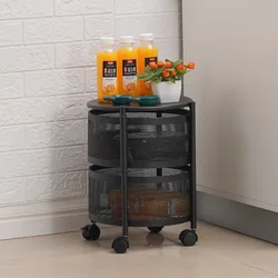 Bathroom Rotating Shelf 2/3/4/5 Tier Kitchen Fruit Vegetable Multipurpose Storage Rack With Wheels