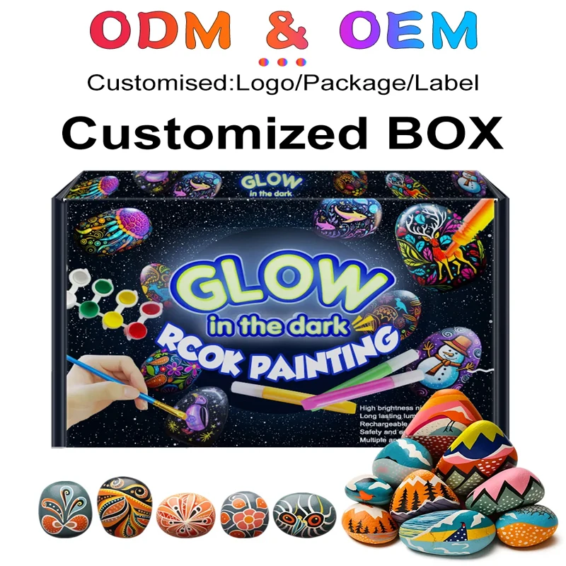 Age 6+ DIY Stone Art Creative Pebble Painting Kit Garden Stone Rock Art Model Coloring Toys for Boys and Girls