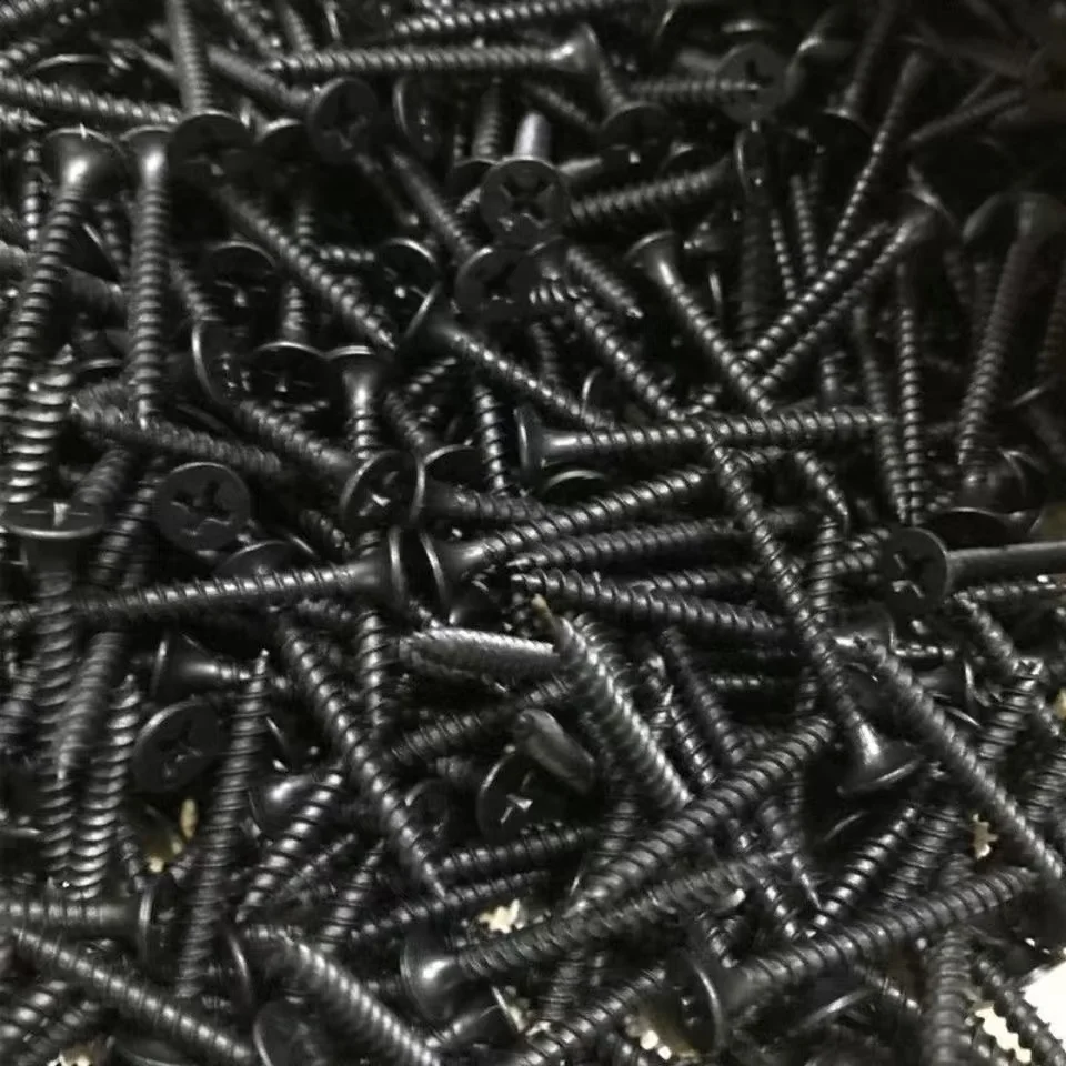 High-Strength Steel Drywall Screws Bulk Sell by Manufacturers Quick Cross Self-Tapping Phillips Drive Phosphorus Black Finish