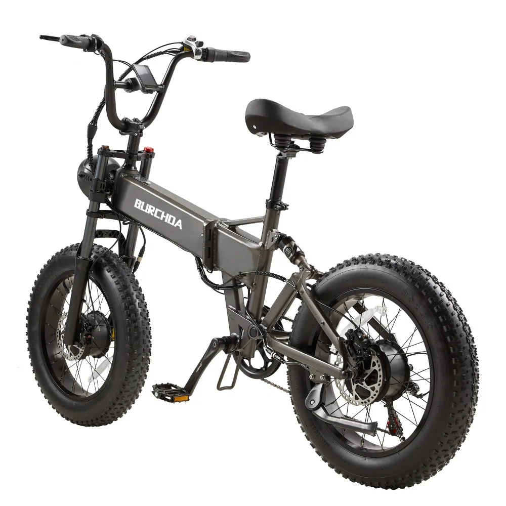 Factory Stock Wholesale BURCHDA R7 48V17.5AH 20 4.0 MTB Electric folding Bike DUAL MOTORS strong driving force Eu free shipping