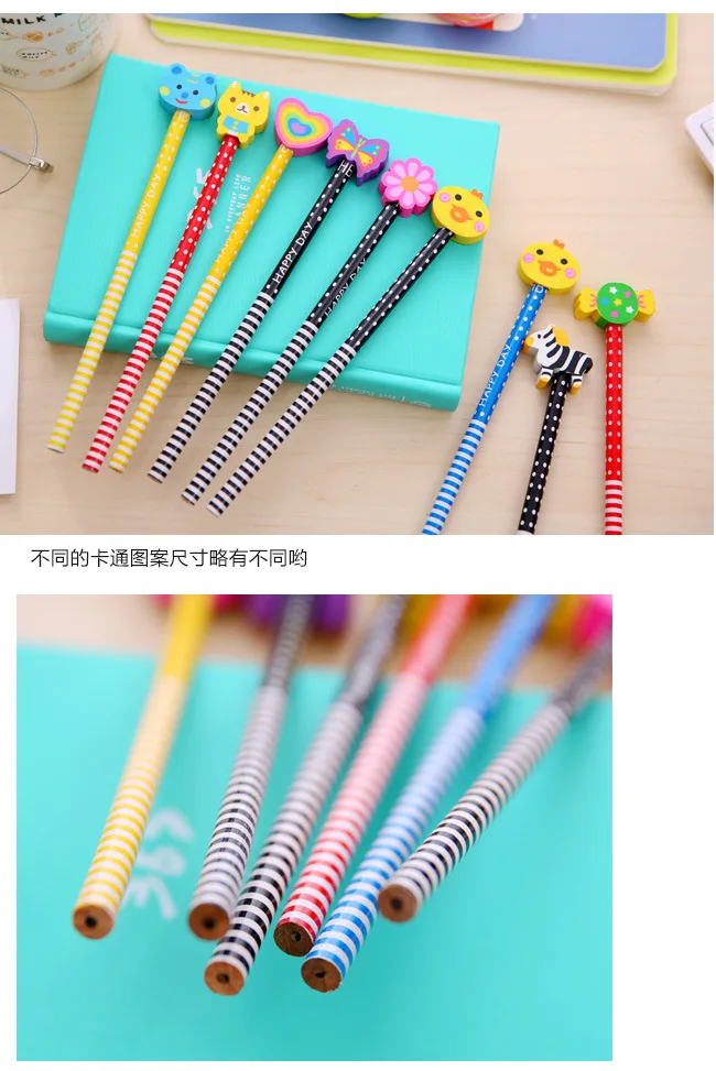 
Cartoon Cheap Price Factory HB School Pencils for Children Wooden Pencil with Eraser 