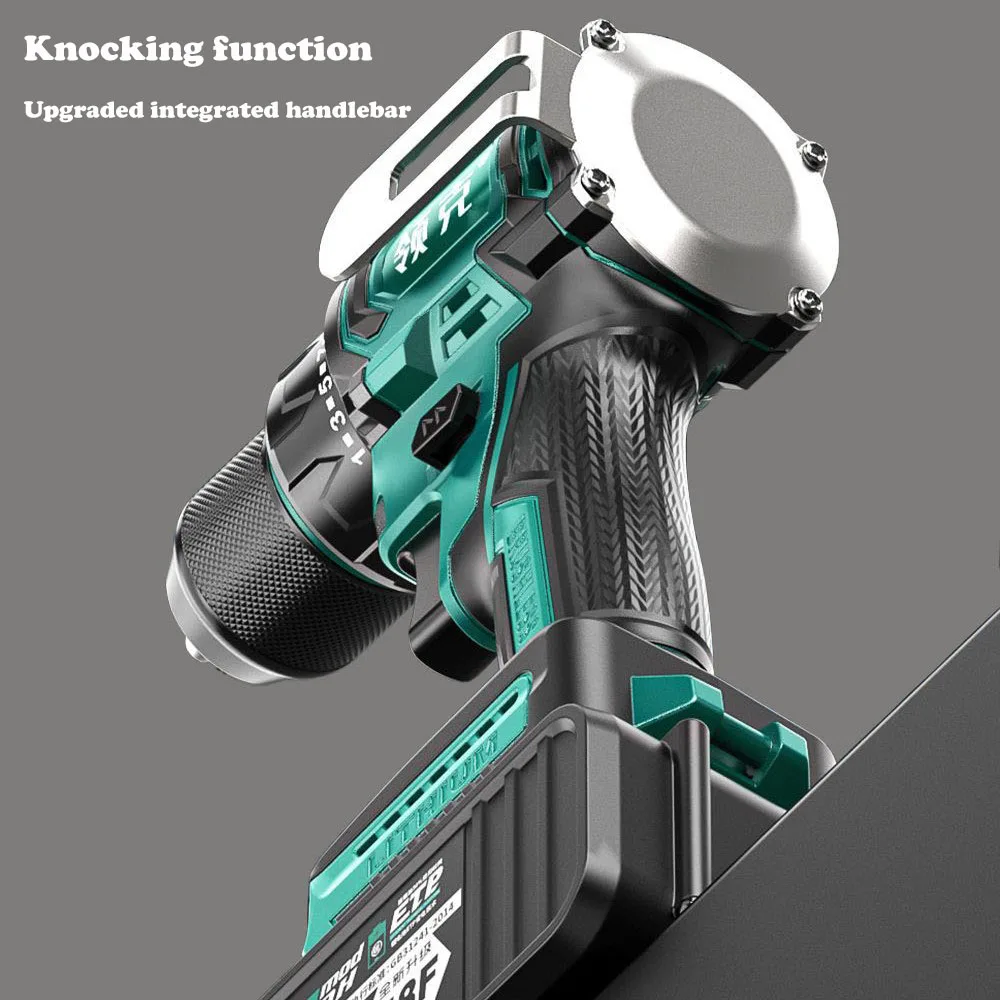 Brushless Hand Drill Handheld Portable Metal Ratchet Chuck With Hammer With Side Handle Hanging Electric Drill