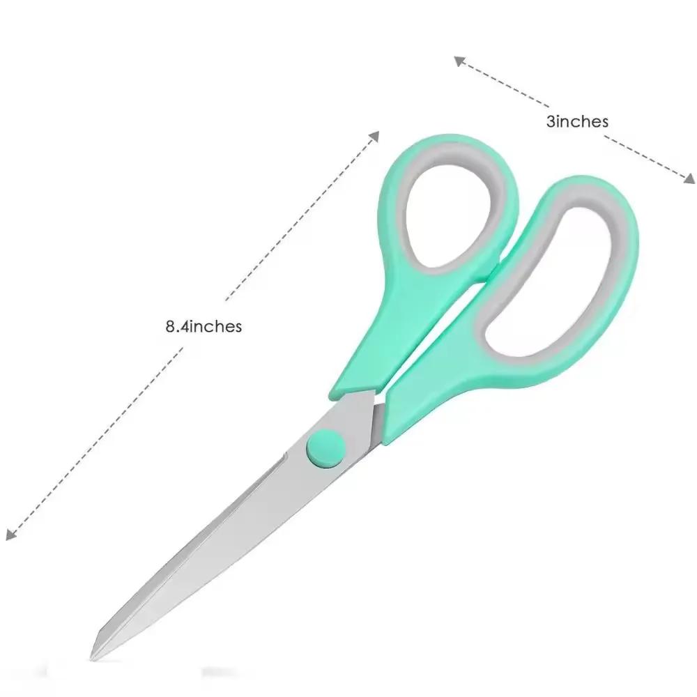 8 Inch Multicolor Stainless Steel Multipurpose Student & Office Scissors for Paper & Sewing Industrial Grade OEM Household Use