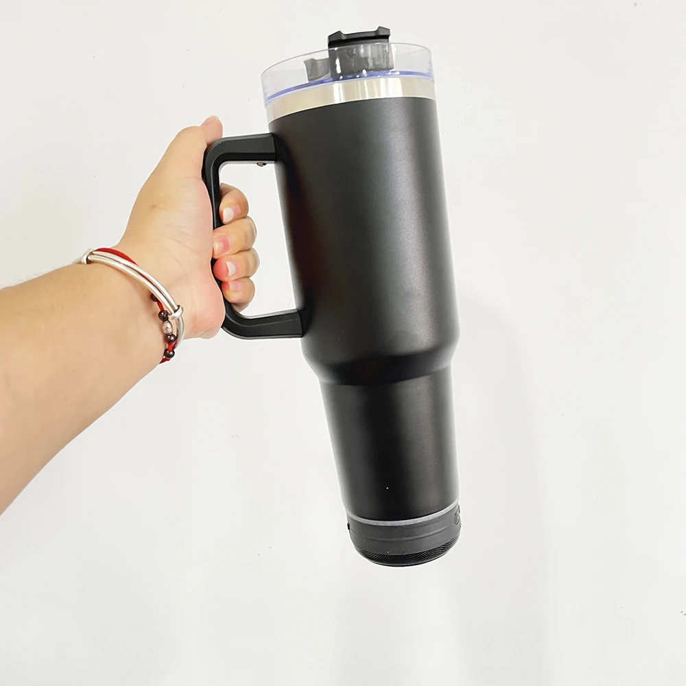 40oz powder coated wireless smart player music cup speaker  tumbler for laser engrave 40oz powder coated speaker tumbler