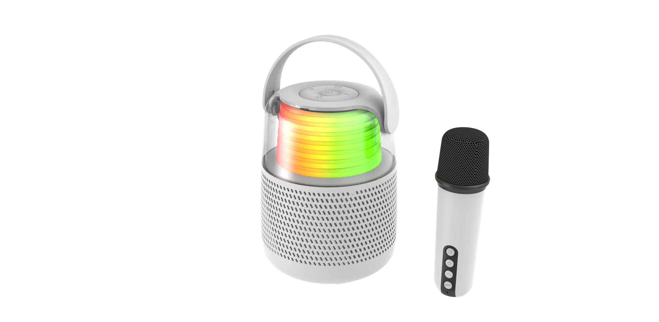 Led mini karaoke speaker with mic and bluetooth for party and home as the gift for kids