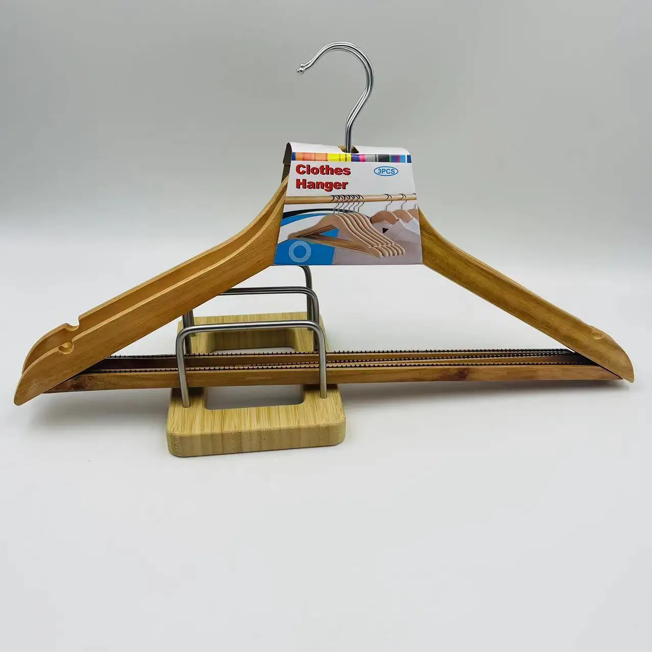 Factory Direct Sales 44.5*22.5*1.5cm Laundry Hangers Clothes Wooden Hanger Hangers With Logo