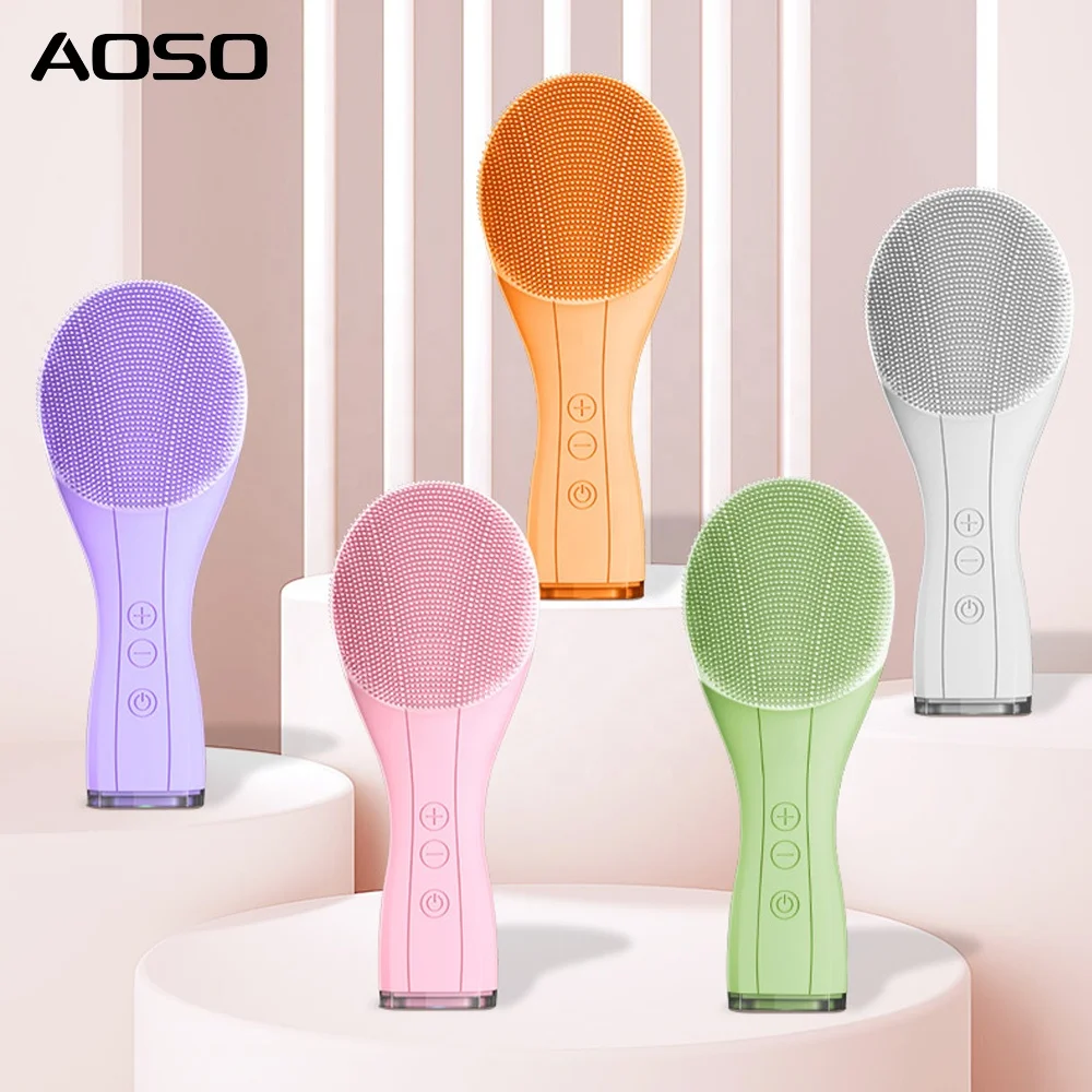Electric Facial Cleanser USB Rechargeable Silicone Face Washing Brush Double Sided IPX7 Waterproof Facial Cleansing Brush