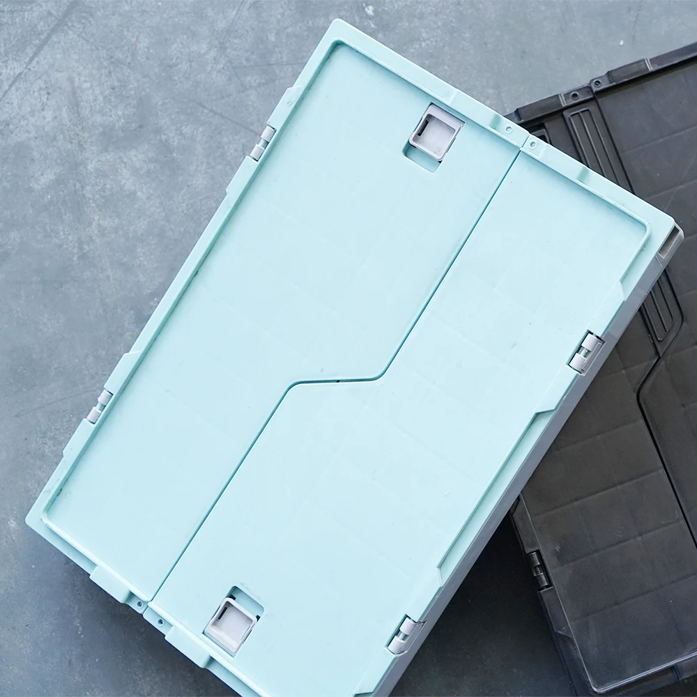 Longshenghe Factory Directly Sell Black Plastic Moving Collapsing Folding Crate