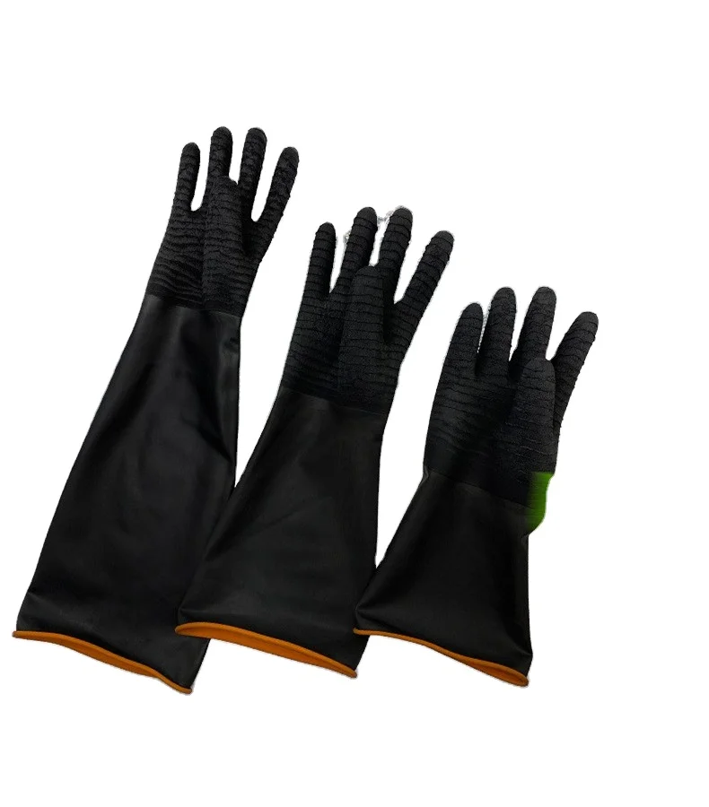 Rubber Industrial latex heavy duty dirty work hand  protect gloves household chicken gloves