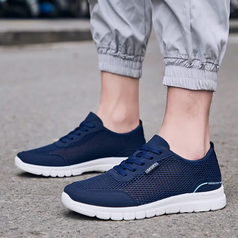 Casual Sneakers Spring Summer Breathable Flats Solid Color Mesh Shoes Fashion Flat Sneakers