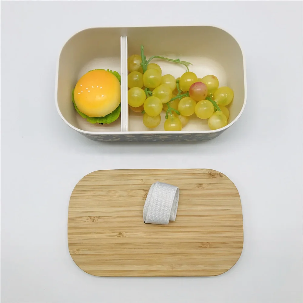 Eco Friendly Biodegradable Bamboo fiber deep divided lunch box PLA plant based lunchbox bento box microwave safe BPA free