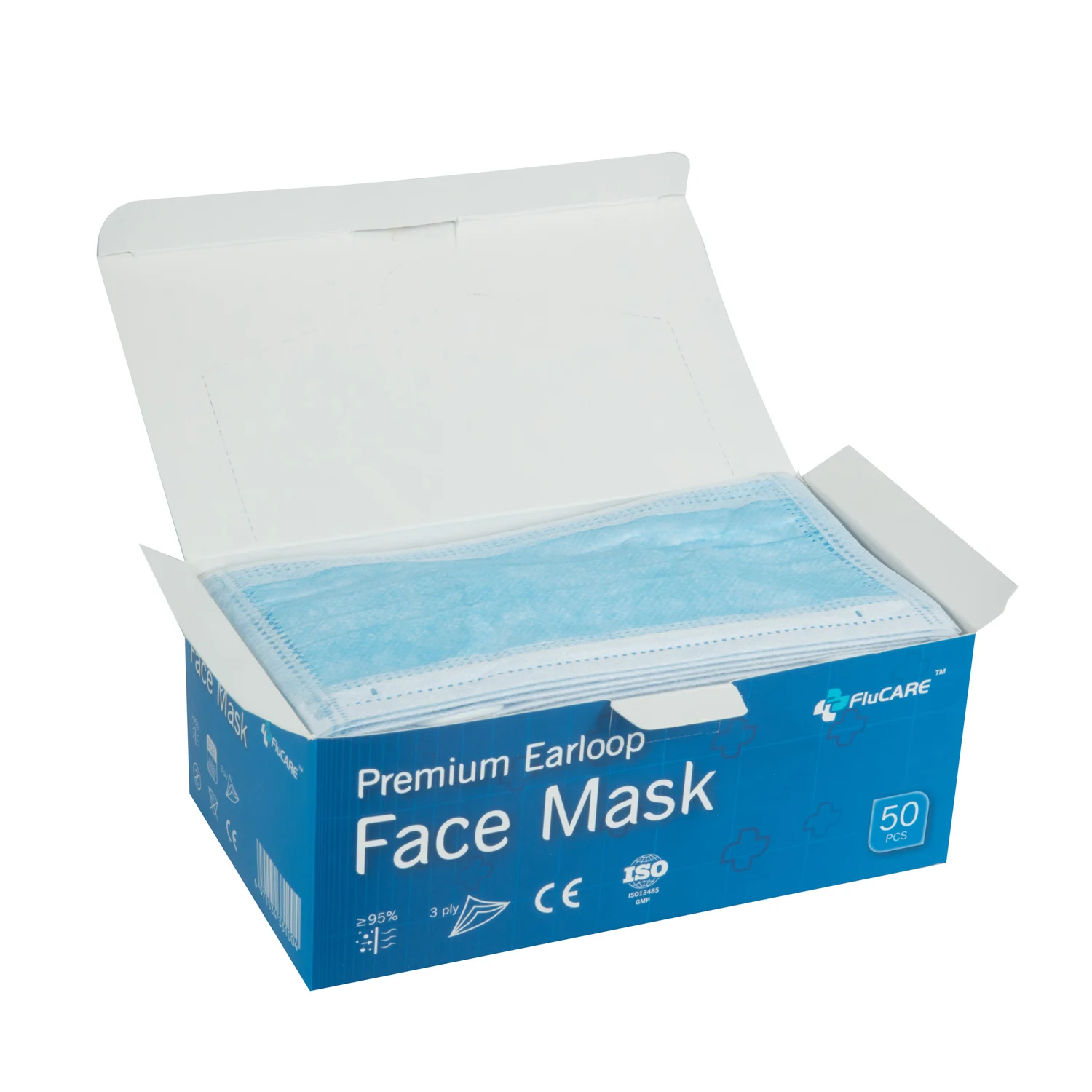 Melt-Blown Fabric 3 ply  Personal Protective Earloop Disposable Face Mask for Adult